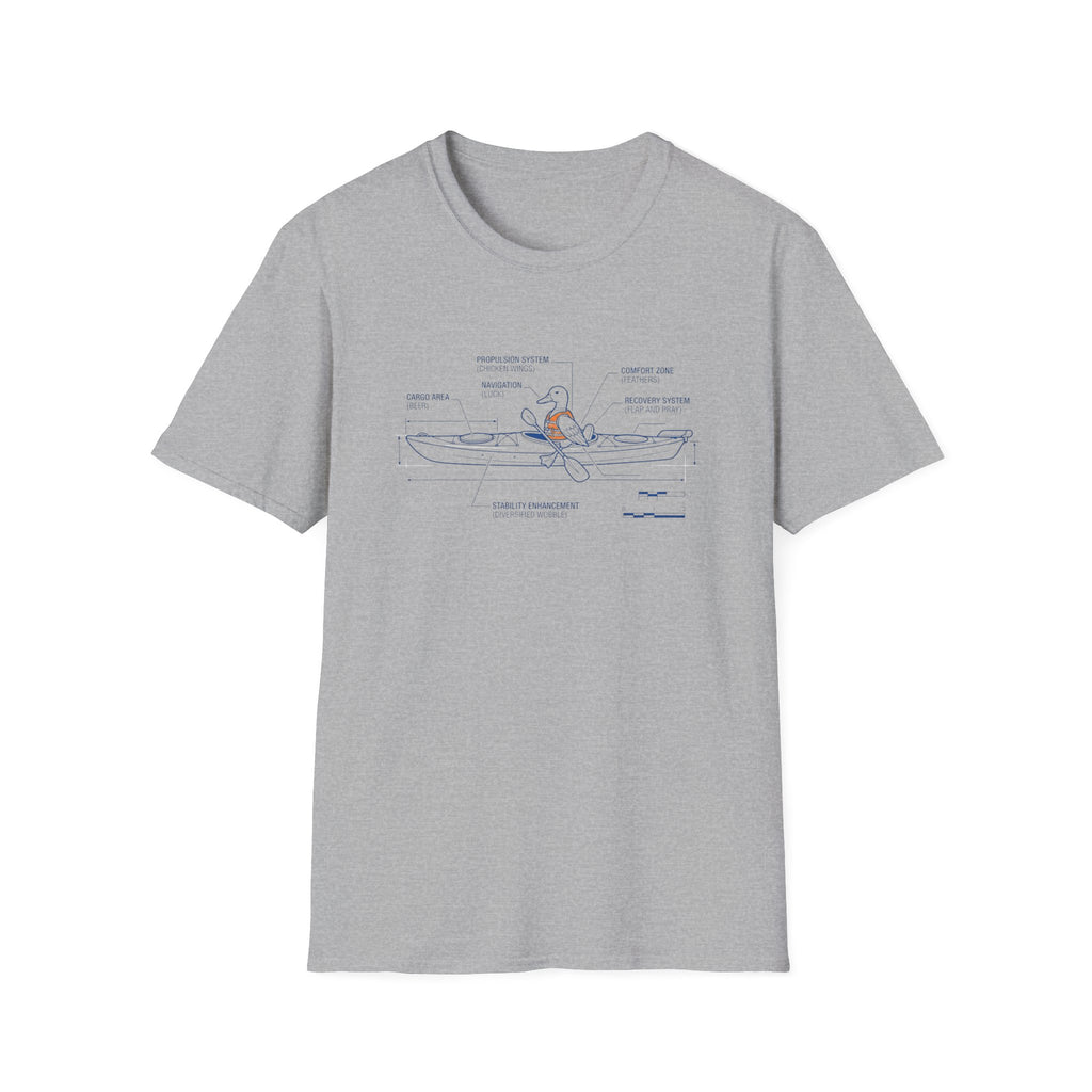 Duck Kayak Schematic Graphic T-Shirt