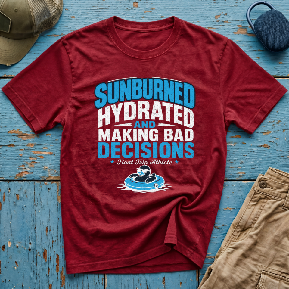 Sunburned Hydrated and Bad Decisions Graphic T-Shirt